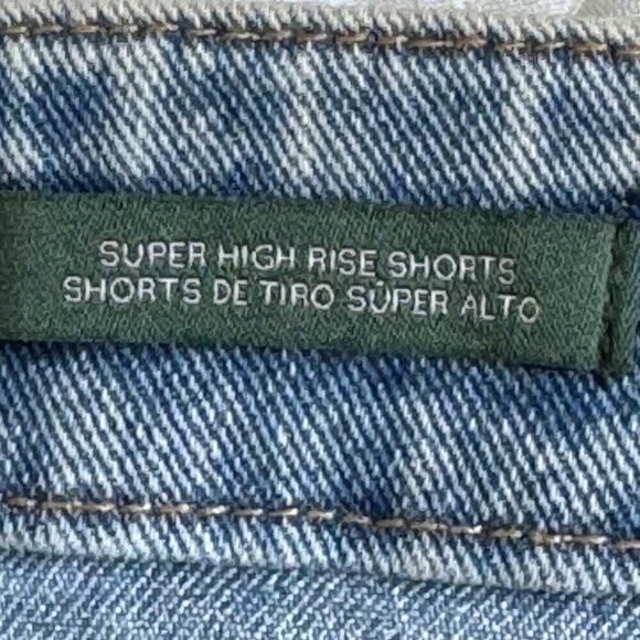 NEW Wild Fable Super High Rise Stretch Jean Shorts French Seam Detail Size 16 - Picture 8 of 12